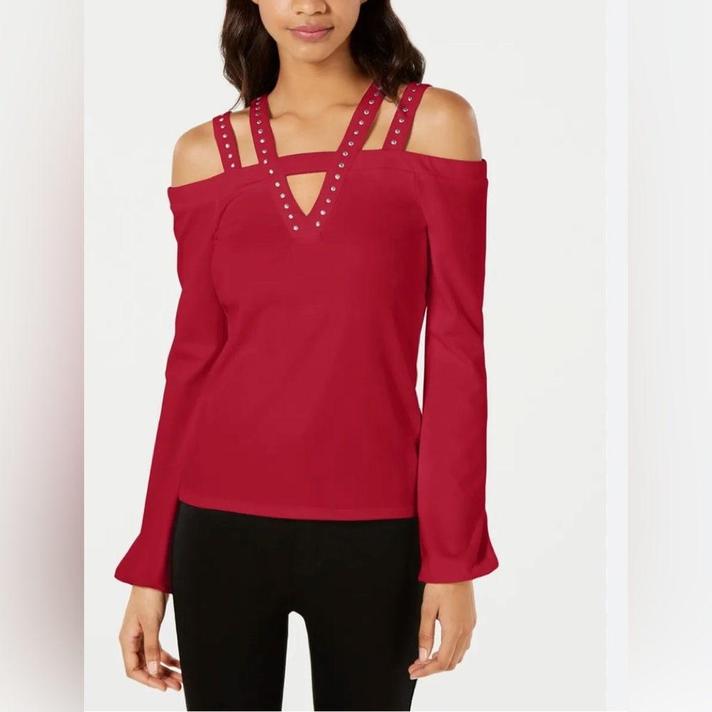 XOXO cold shoulder red top